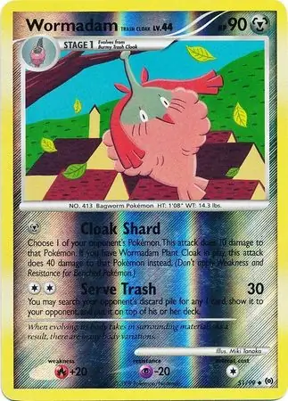 Wormadam Trash Cloak Reverse Holo Pokemon card from Arceus
