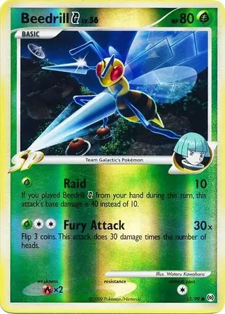 Beedrill G Reverse Holo Pokemon card from Arceus