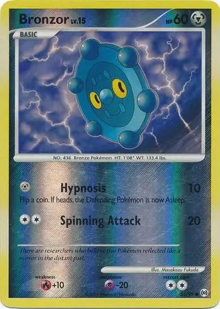 Bronzor Reverse Holo Pokemon card from Arceus