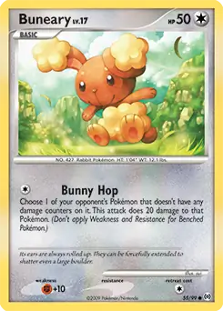 Buneary Pokemon card from Arceus