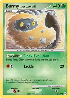 Burmy Sandy Cloak Pokemon card from Arceus