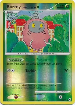 Burmy Trash Cloak Reverse Holo Pokemon card from Arceus