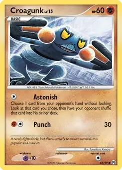 Croagunk Pokemon card from Arceus