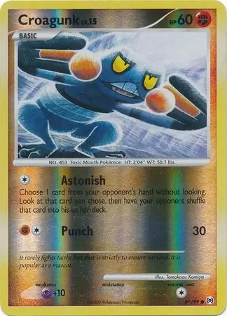 Croagunk Reverse Holo Pokemon card from Arceus