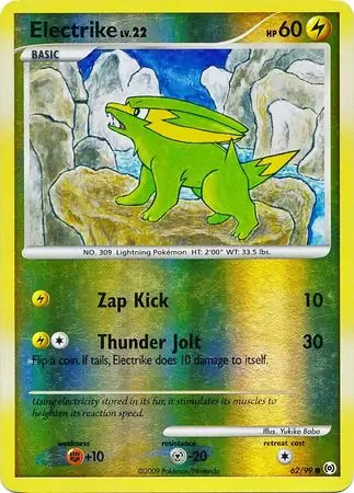 Electrike Reverse Holo Pokemon card from Arceus