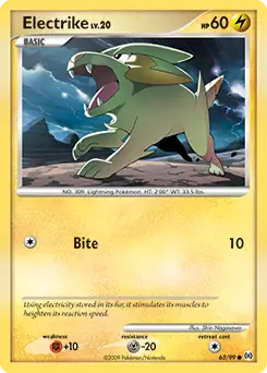 Electrike Pokemon card from Arceus