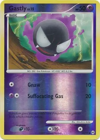 Gastly Reverse Holo Pokemon card from Arceus