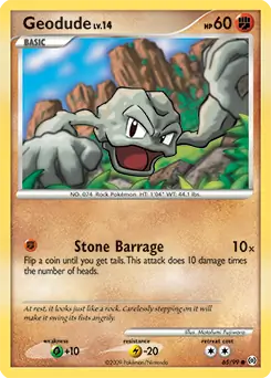 Geodude Pokemon card from Arceus