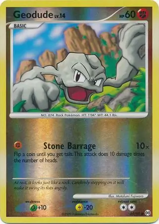 Geodude Reverse Holo Pokemon card from Arceus