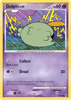 Gulpin Pokemon card from Arceus