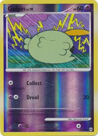 Gulpin Reverse Holo Pokemon card from Arceus