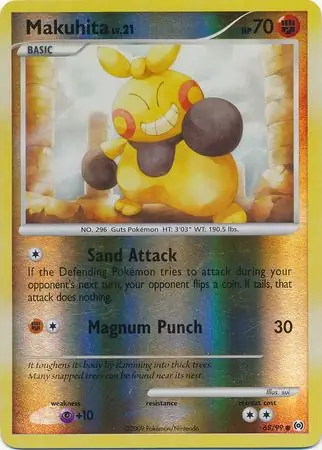 Makuhita Reverse Holo Pokemon card from Arceus