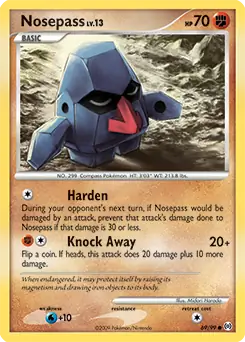 Nosepass Pokemon card from Arceus