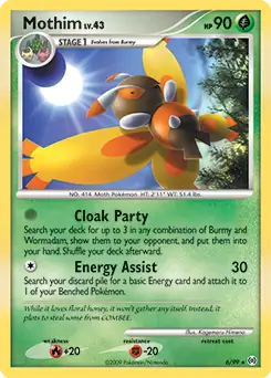Mothim Holo Pokemon card from Arceus
