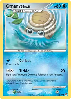 Omanyte Pokemon card from Arceus