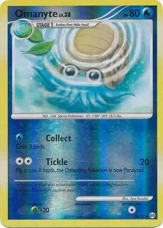 Omanyte Reverse Holo Pokemon card from Arceus