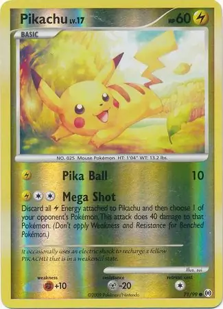 Pikachu Reverse Holo Pokemon card from Arceus