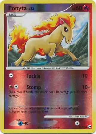 Ponyta Reverse Holo Pokemon card from Arceus