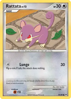 Rattata Pokemon card from Arceus