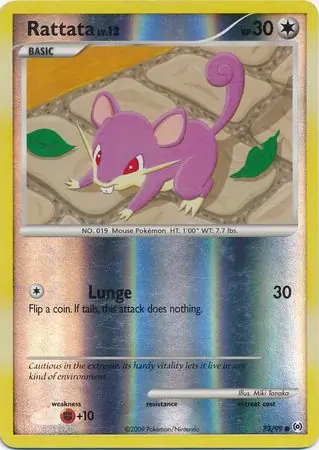 Rattata Reverse Holo Pokemon card from Arceus
