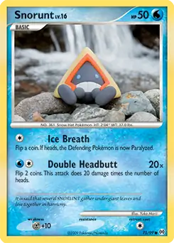 Snorunt Pokemon card from Arceus