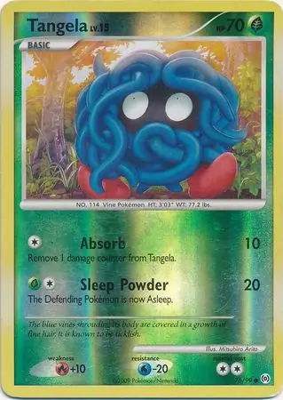 Tangela Reverse Holo Pokemon card from Arceus
