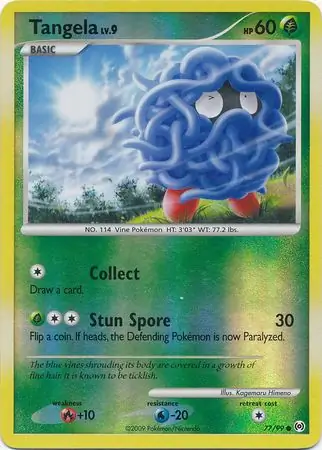 Tangela Reverse Holo Pokemon card from Arceus