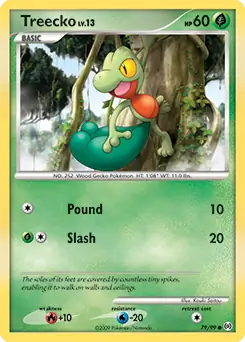 Treecko Pokemon card from Arceus