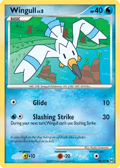 Wingull Pokemon card from Arceus