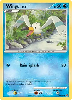 Wingull Pokemon card from Arceus