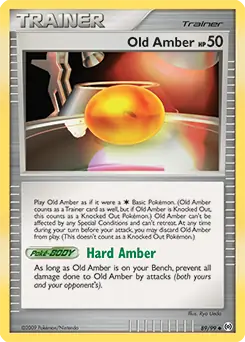 Old Amber Pokemon card from Arceus