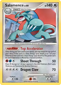Salamence Holo Pokemon card from Arceus