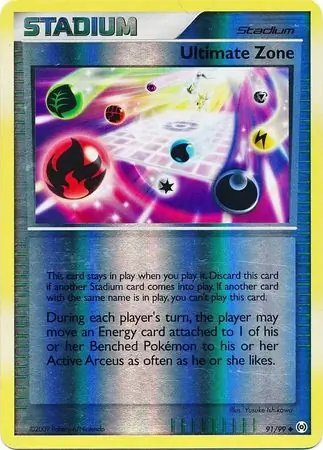 Ultimate Zone Reverse Holo Pokemon card from Arceus