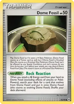 Dome Fossil Pokemon card from Arceus