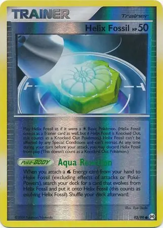 Helix Fossil Reverse Holo Pokemon card from Arceus