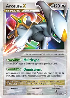 Arceus Lv.X Pokemon card from Arceus