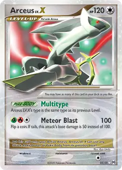Arceus Lv.X Pokemon card from Arceus