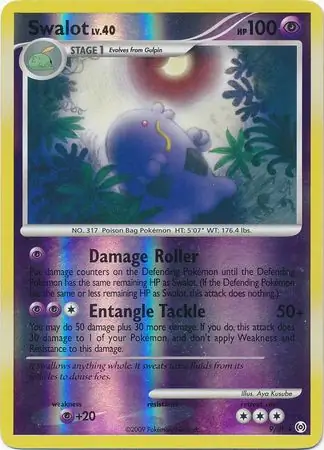 Swalot Reverse Holo Pokemon card from Arceus