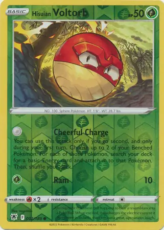 Hisuian Voltorb Reverse Holo Pokemon card from Astral Radiance