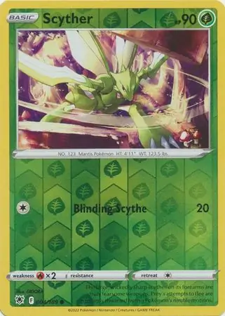 Scyther Reverse Holo Pokemon card from Astral Radiance