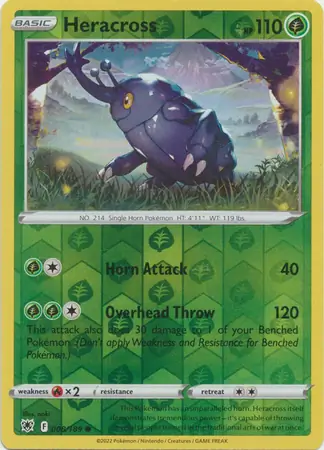 Heracross Reverse Holo Pokemon card from Astral Radiance