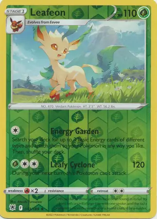 Leafeon Reverse Holo Pokemon card from Astral Radiance