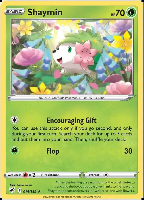 Shaymin Pokemon card from Astral Radiance