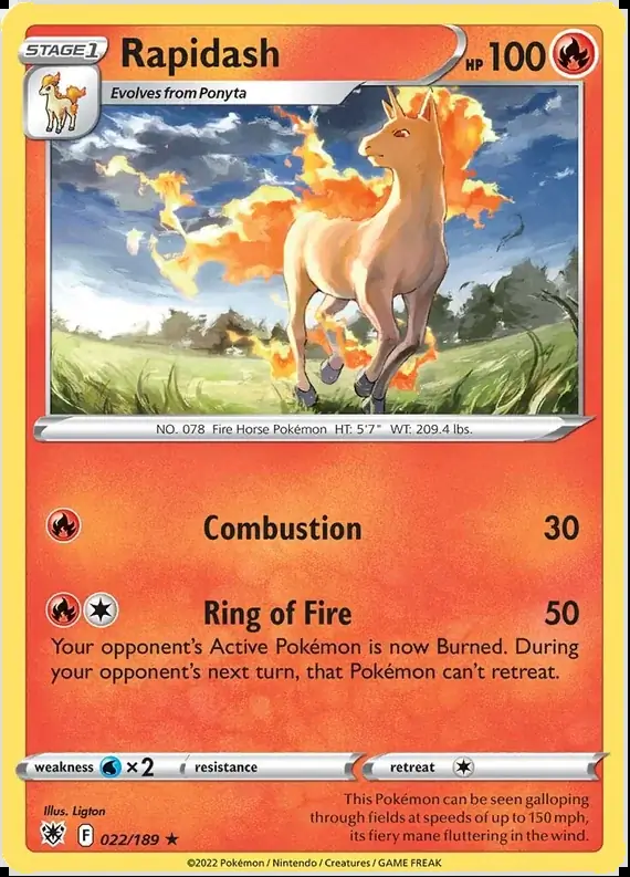 Rapidash Pokemon card from Astral Radiance