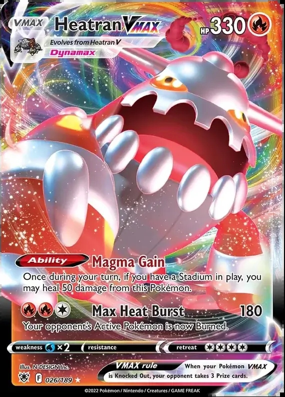 Heatran VMAX Pokemon card from Astral Radiance