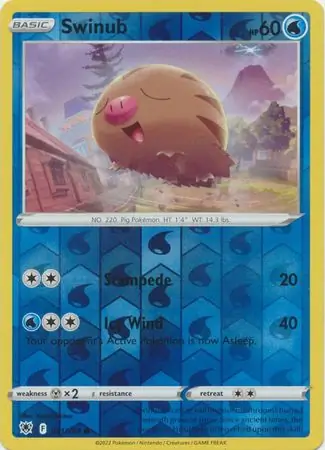 Swinub Reverse Holo Pokemon card from Astral Radiance