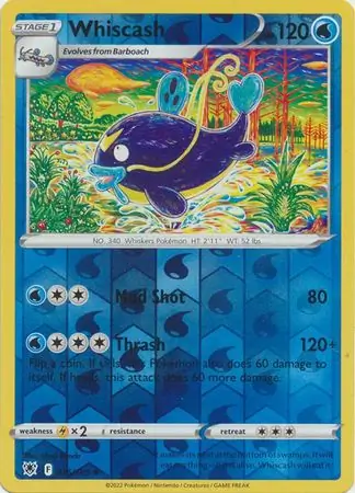 Whiscash Reverse Holo Pokemon card from Astral Radiance