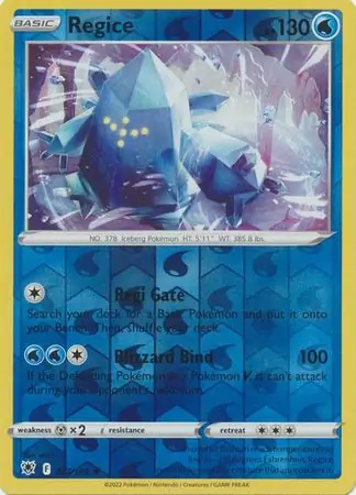 Regice Reverse Holo Pokemon card from Astral Radiance
