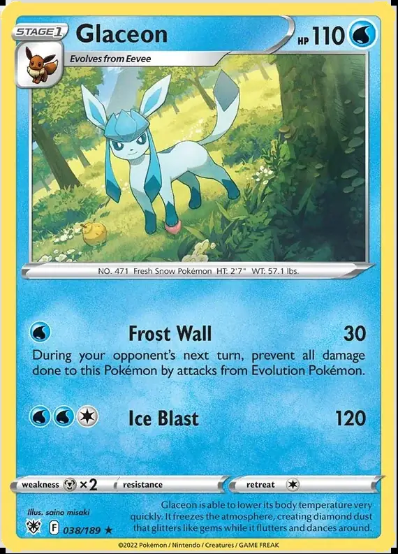 Glaceon Pokemon card from Astral Radiance
