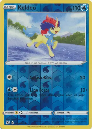 Keldeo Reverse Holo Pokemon card from Astral Radiance